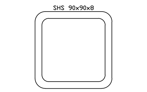 Aperçu du symbole SHS 90x90x8, bloc SEC_SHS90X8