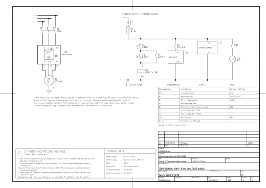 C06 Soft starter, start / stop and fault output