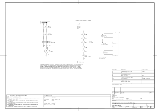 F05 Emergency stop, stop category 0, safety relay