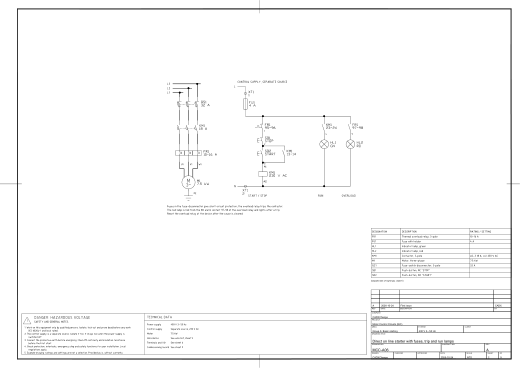 A06 Direct on line starter with fuses, trip and run lamps