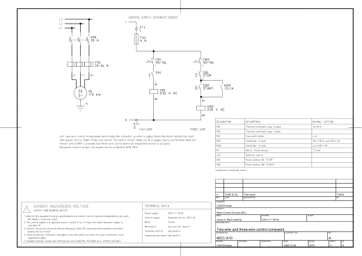 A10 Two-wire and three-wire control compared