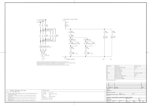 B02 Forward / reverse starter, button and contactor interlock