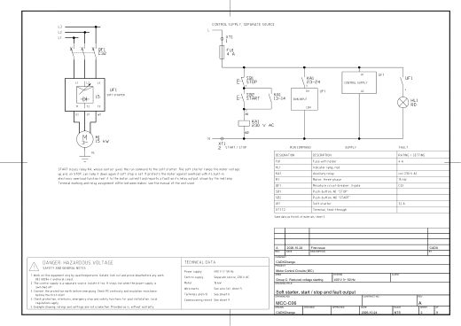 C06 Soft starter, start / stop and fault output