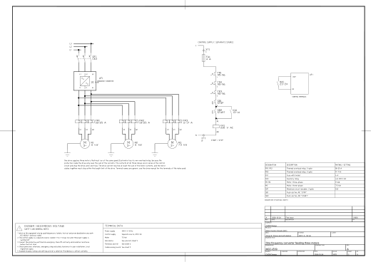 E09 One frequency converter feeding three motors
