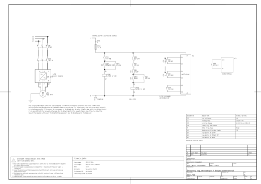 F06 Emergency stop, stop category 1, delayed power removal