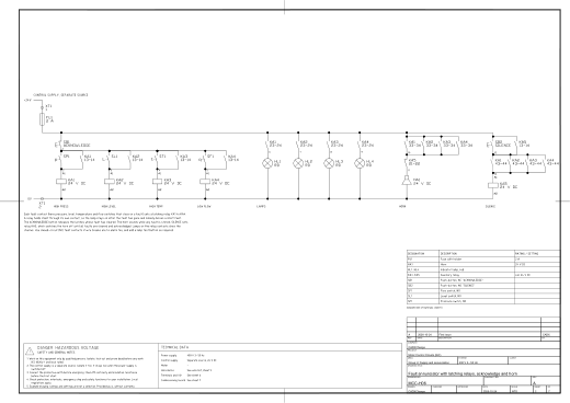 H06 Fault annunciator with latching relays, acknowledge and horn