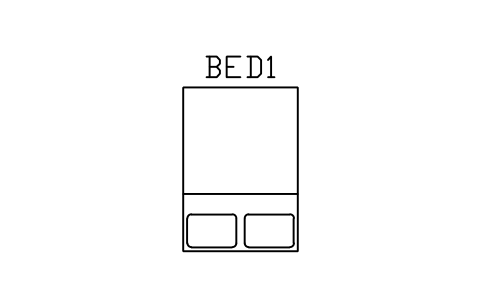 Vorschau des Symbols Bed, double, Block ARCH_BED_DOUBLE