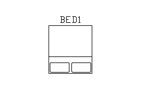 Vorschau des Symbols Bed, king, Block ARCH_BED_KING