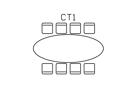 Vorschau des Symbols Conference table with eight chairs, Block ARCH_CONFERENCE_8