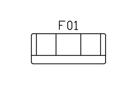 Vorschau des Symbols Sofa, three seater, Block ARCH_SOFA_3