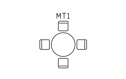 Vorschau des Symbols Meeting table, round, four chairs, Block ARCH_TABLE_MEETING_4
