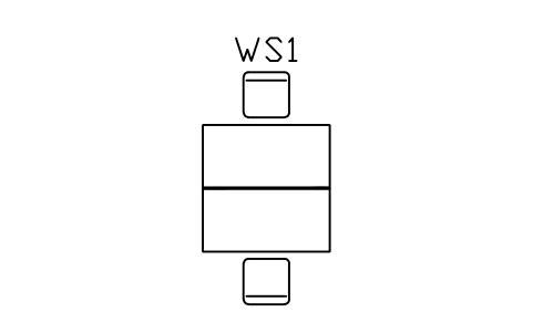 Vorschau des Symbols Workstation, two desks back to back, Block ARCH_WORKSTATION_2