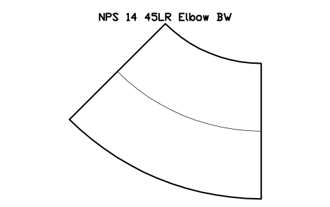 Vorschau des Symbols NPS 14 45LR Elbow BW, Block FIT_B169_ELB45LR_14
