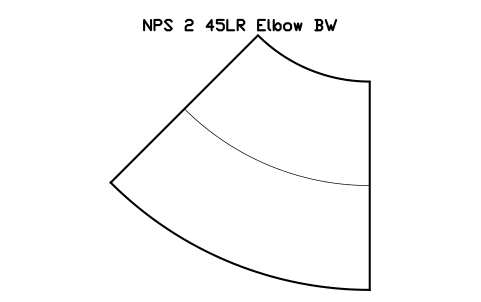 Vorschau des Symbols NPS 2 45LR Elbow BW, Block FIT_B169_ELB45LR_2