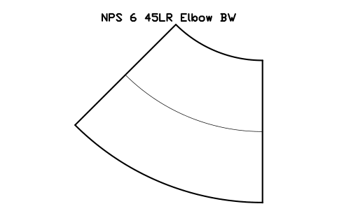 Vorschau des Symbols NPS 6 45LR Elbow BW, Block FIT_B169_ELB45LR_6