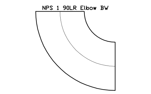 Vorschau des Symbols NPS 1 90LR Elbow BW, Block FIT_B169_ELB90LR_1