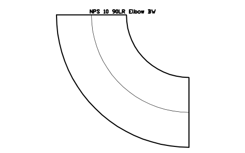 Vorschau des Symbols NPS 10 90LR Elbow BW, Block FIT_B169_ELB90LR_10