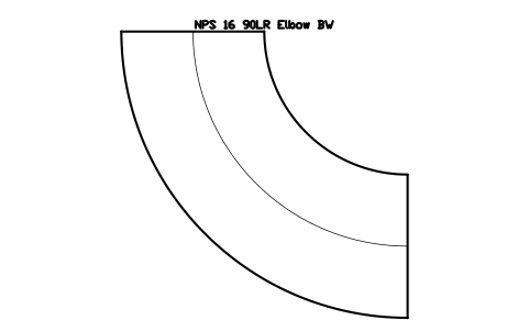Vorschau des Symbols NPS 16 90LR Elbow BW, Block FIT_B169_ELB90LR_16