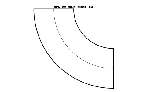 Vorschau des Symbols NPS 22 90LR Elbow BW, Block FIT_B169_ELB90LR_22