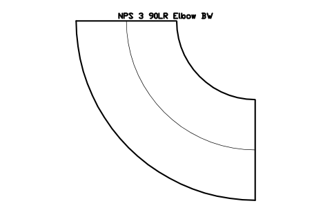 Vorschau des Symbols NPS 3 90LR Elbow BW, Block FIT_B169_ELB90LR_3