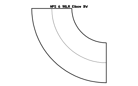 Vorschau des Symbols NPS 6 90LR Elbow BW, Block FIT_B169_ELB90LR_6