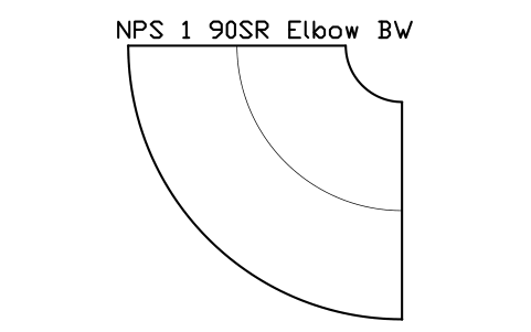 Vorschau des Symbols NPS 1 90SR Elbow BW, Block FIT_B169_ELB90SR_1