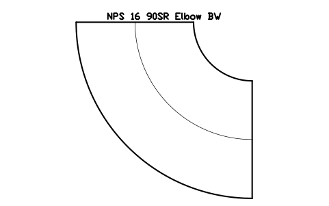 Vorschau des Symbols NPS 16 90SR Elbow BW, Block FIT_B169_ELB90SR_16