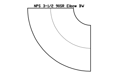 Vorschau des Symbols NPS 3-1/2 90SR Elbow BW, Block FIT_B169_ELB90SR_3.5