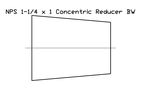 Vorschau des Symbols NPS 1-1/4 x 1 Concentric Reducer BW, Block FIT_B169_REDC_1.25X1