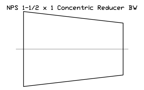 Vorschau des Symbols NPS 1-1/2 x 1 Concentric Reducer BW, Block FIT_B169_REDC_1.5X1