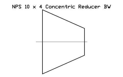Vorschau des Symbols NPS 10 x 4 Concentric Reducer BW, Block FIT_B169_REDC_10X4