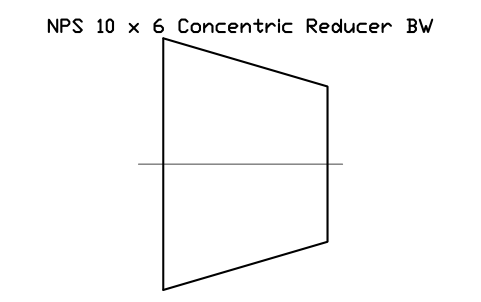 Vorschau des Symbols NPS 10 x 6 Concentric Reducer BW, Block FIT_B169_REDC_10X6