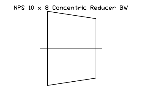 Vorschau des Symbols NPS 10 x 8 Concentric Reducer BW, Block FIT_B169_REDC_10X8
