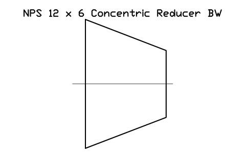 Vorschau des Symbols NPS 12 x 6 Concentric Reducer BW, Block FIT_B169_REDC_12X6