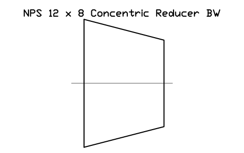 Vorschau des Symbols NPS 12 x 8 Concentric Reducer BW, Block FIT_B169_REDC_12X8