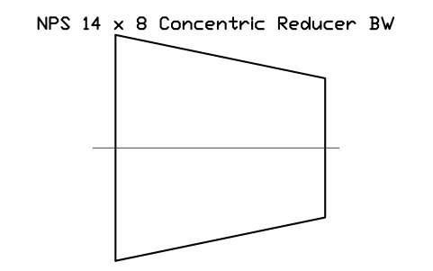 Vorschau des Symbols NPS 14 x 8 Concentric Reducer BW, Block FIT_B169_REDC_14X8
