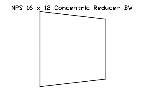 Vorschau des Symbols NPS 16 x 12 Concentric Reducer BW, Block FIT_B169_REDC_16X12