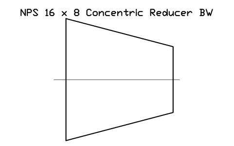 Vorschau des Symbols NPS 16 x 8 Concentric Reducer BW, Block FIT_B169_REDC_16X8