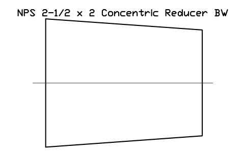 Vorschau des Symbols NPS 2-1/2 x 2 Concentric Reducer BW, Block FIT_B169_REDC_2.5X2