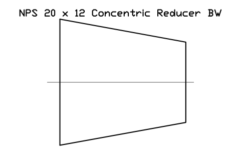 Vorschau des Symbols NPS 20 x 12 Concentric Reducer BW, Block FIT_B169_REDC_20X12
