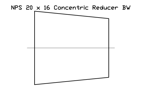 Vorschau des Symbols NPS 20 x 16 Concentric Reducer BW, Block FIT_B169_REDC_20X16