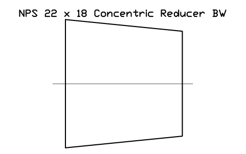 Vorschau des Symbols NPS 22 x 18 Concentric Reducer BW, Block FIT_B169_REDC_22X18