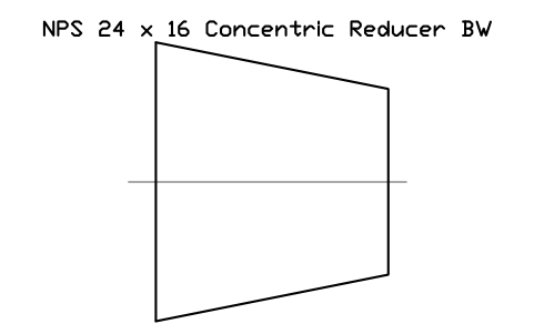 Vorschau des Symbols NPS 24 x 16 Concentric Reducer BW, Block FIT_B169_REDC_24X16