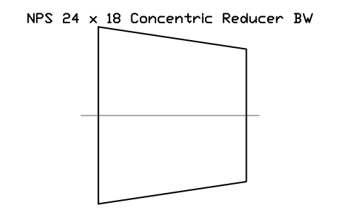 Vorschau des Symbols NPS 24 x 18 Concentric Reducer BW, Block FIT_B169_REDC_24X18