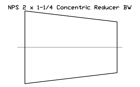 Vorschau des Symbols NPS 2 x 1-1/4 Concentric Reducer BW, Block FIT_B169_REDC_2X1.25