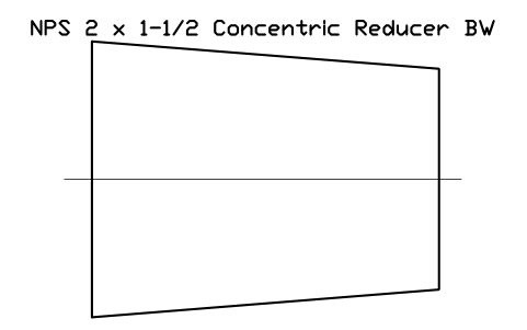 Vorschau des Symbols NPS 2 x 1-1/2 Concentric Reducer BW, Block FIT_B169_REDC_2X1.5