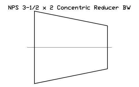 Vorschau des Symbols NPS 3-1/2 x 2 Concentric Reducer BW, Block FIT_B169_REDC_3.5X2