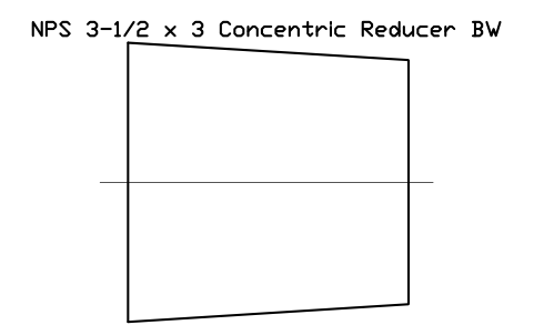 Vorschau des Symbols NPS 3-1/2 x 3 Concentric Reducer BW, Block FIT_B169_REDC_3.5X3