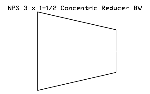 Vorschau des Symbols NPS 3 x 1-1/2 Concentric Reducer BW, Block FIT_B169_REDC_3X1.5