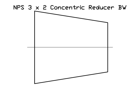 Vorschau des Symbols NPS 3 x 2 Concentric Reducer BW, Block FIT_B169_REDC_3X2